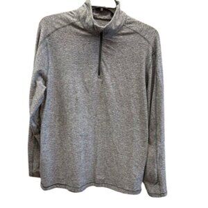 Lululemon Mens Gray Heathered 1/4 Zip Long Sleeve Pullover